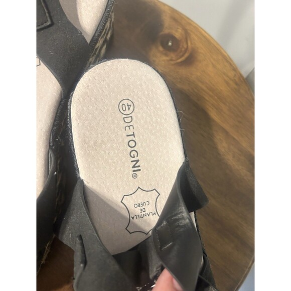 Detongni Black Tan Platform Strappy Ankle Strap Sandal Espadrilles Size EU 40 - Picture 2 of 7